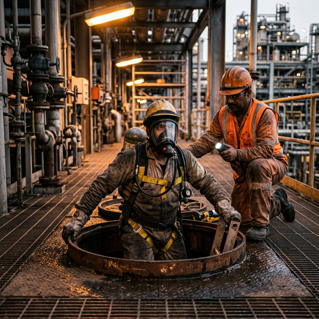Confined space entry training
